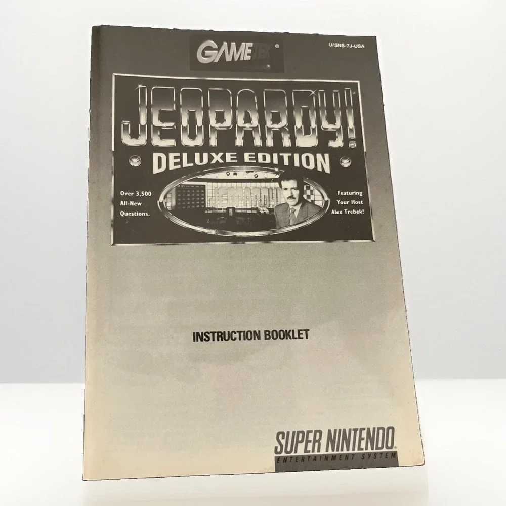 Jeopardy Deluxe Edition Super Nintendo SNES box + manual